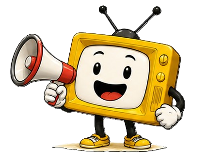 Mascotte TV con megafono